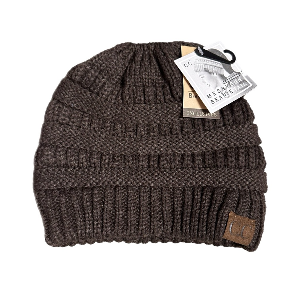 C.C. Exclusives Girlie Girl Originals Messy Bun Beanie for ladies in Brown